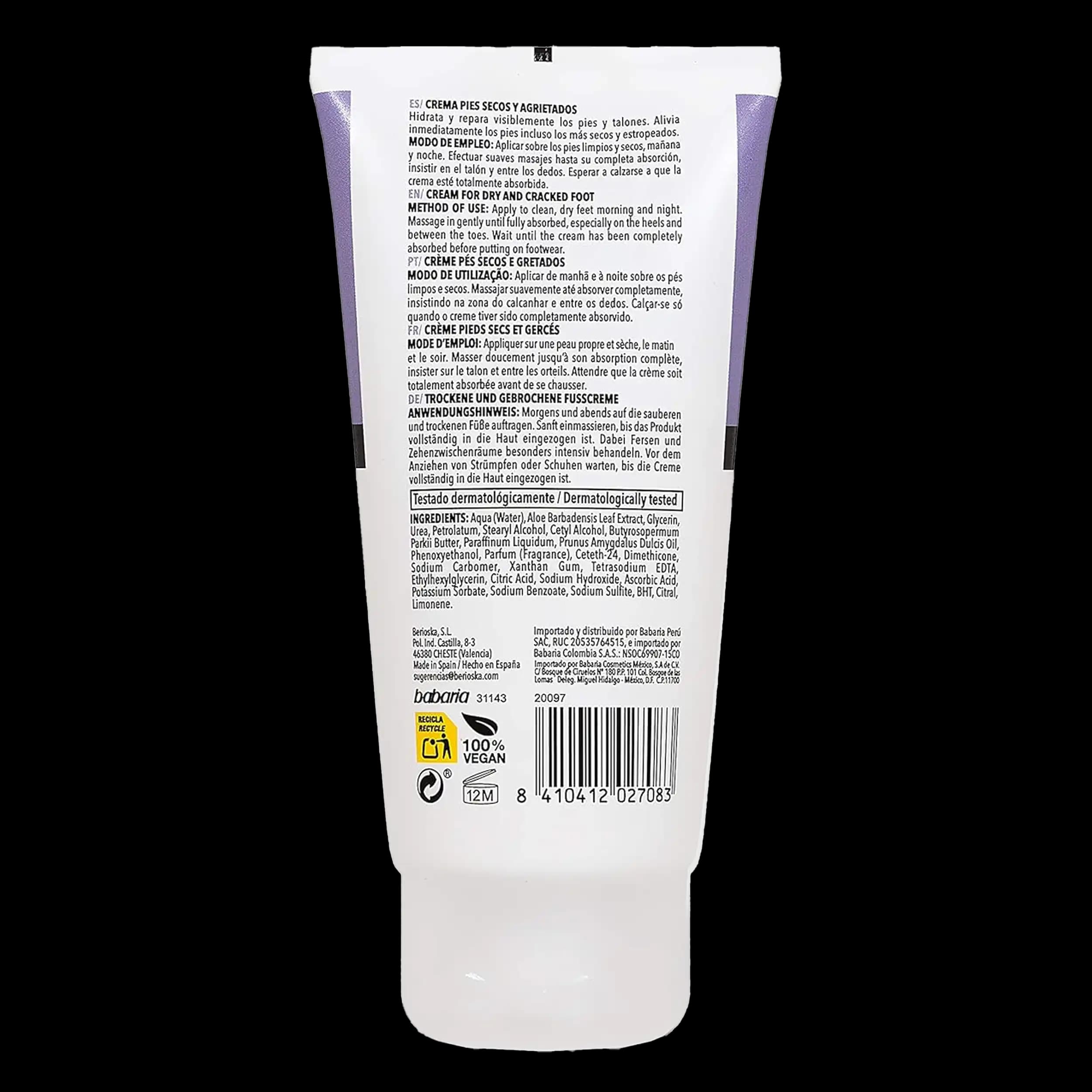 کرم ترک و خشکی پا باباریا | Babaria Dry Feet Cream 150ml — تصویر ۵