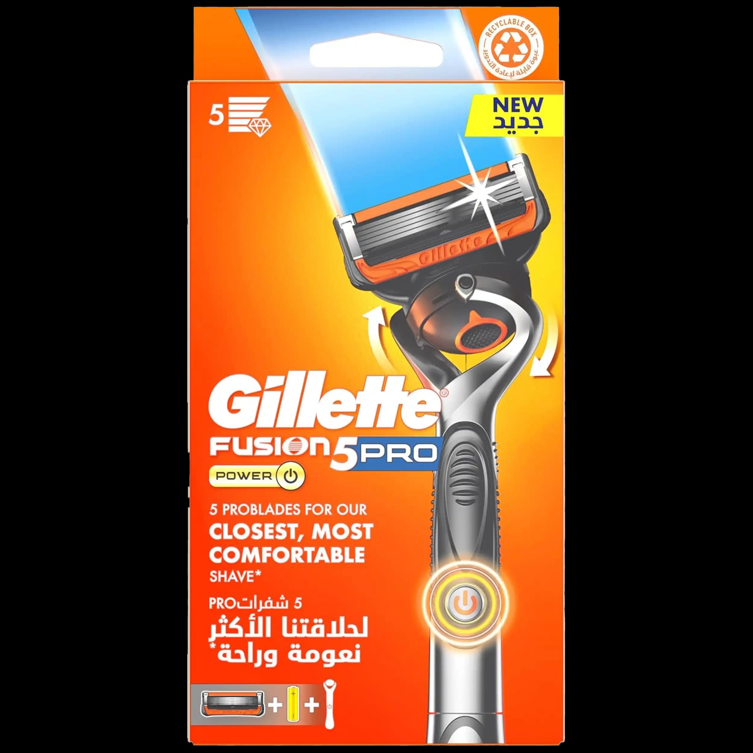 ژیلت فیوژن 5 پرو گلید پاور 1 یدک | Gillette ProGlide5 Power Men’s Razor — تصویر ۸