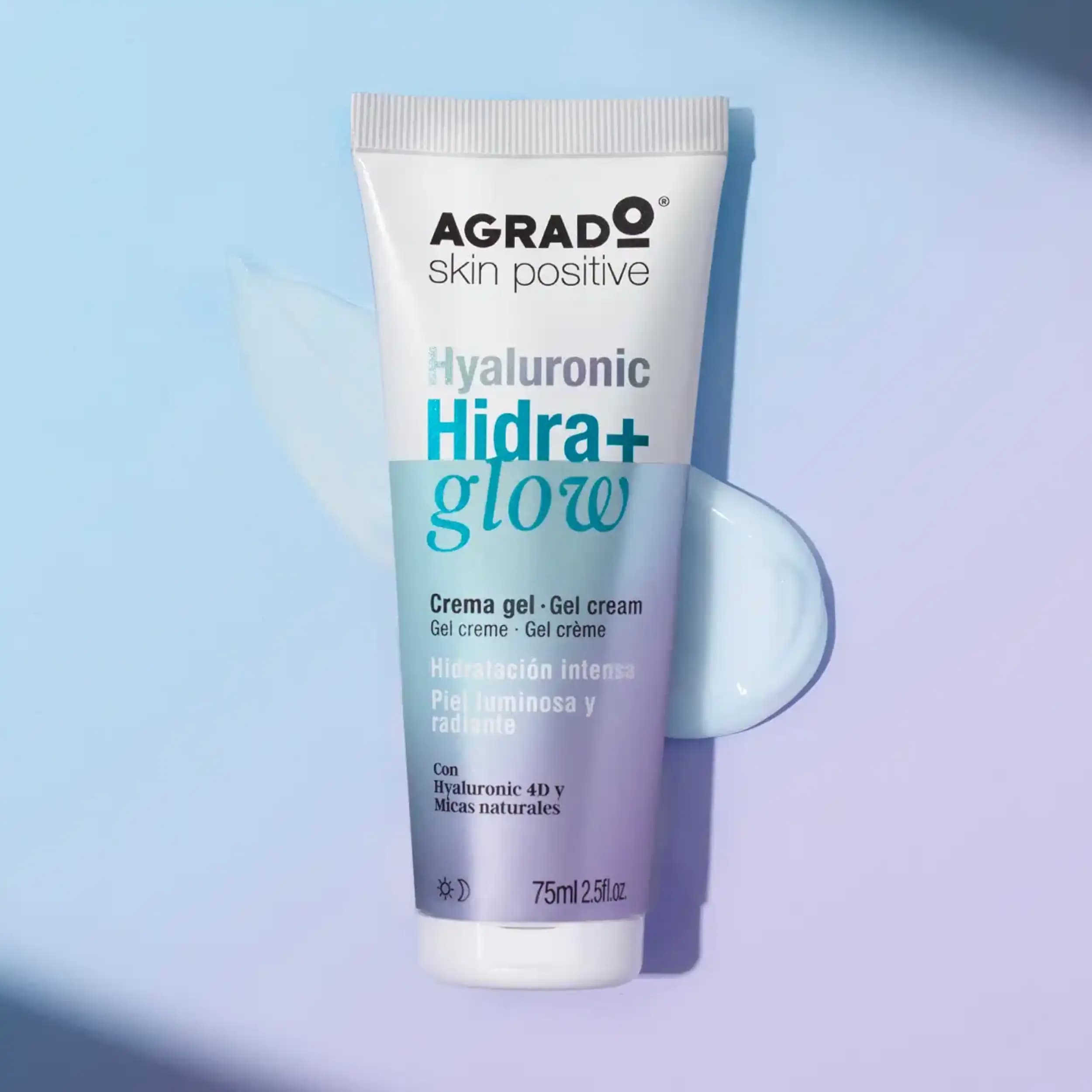 ژل کرم درخشان کننده هیالورونیک هیدرا پلاس آگرادو | Agrado Hyaluronic Hydra+ glow gel cream 75ml — تصویر ۵