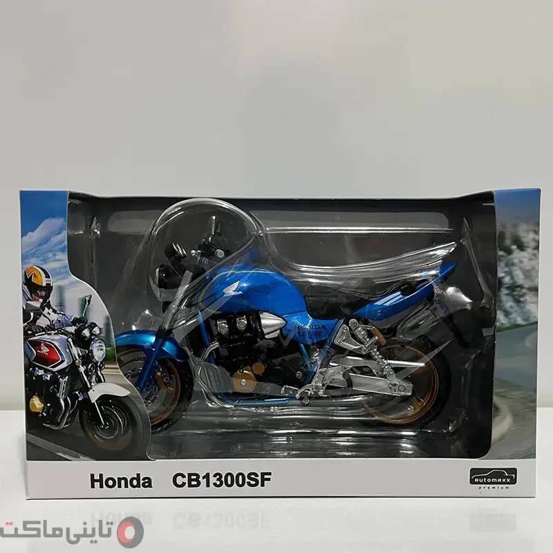 ماکت موتور Honda CB1300SF برند Automaxx سفید آبی — تصویر ۱۱