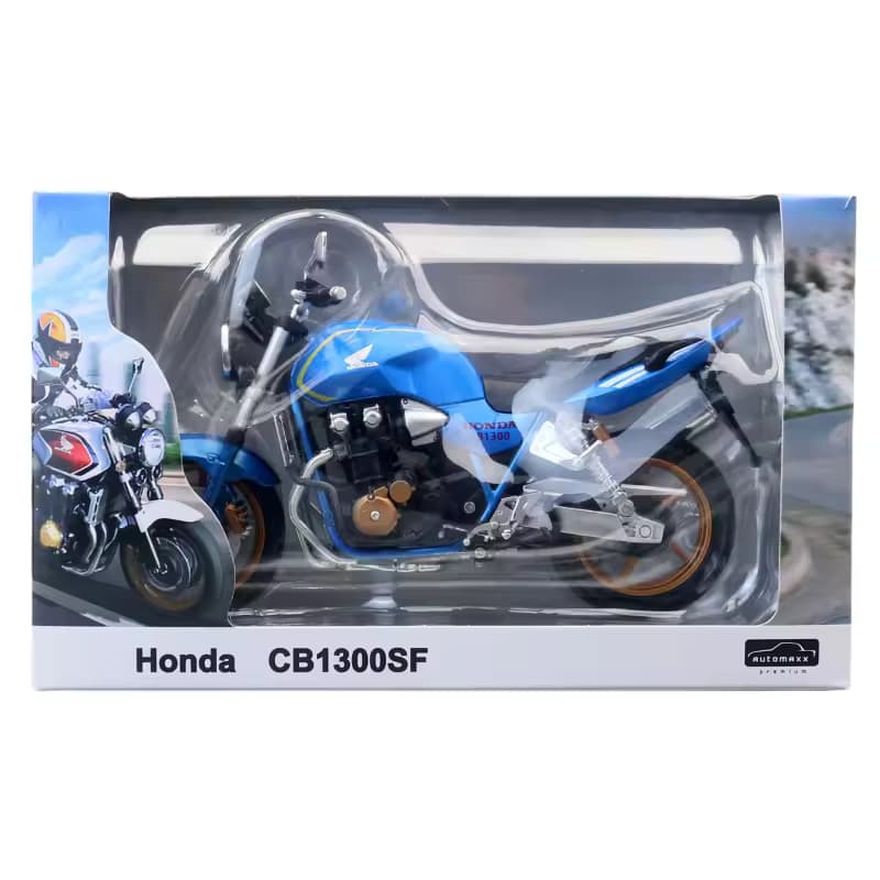 ماکت موتور Honda CB1300SF برند Automaxx سفید آبی — تصویر ۱۲