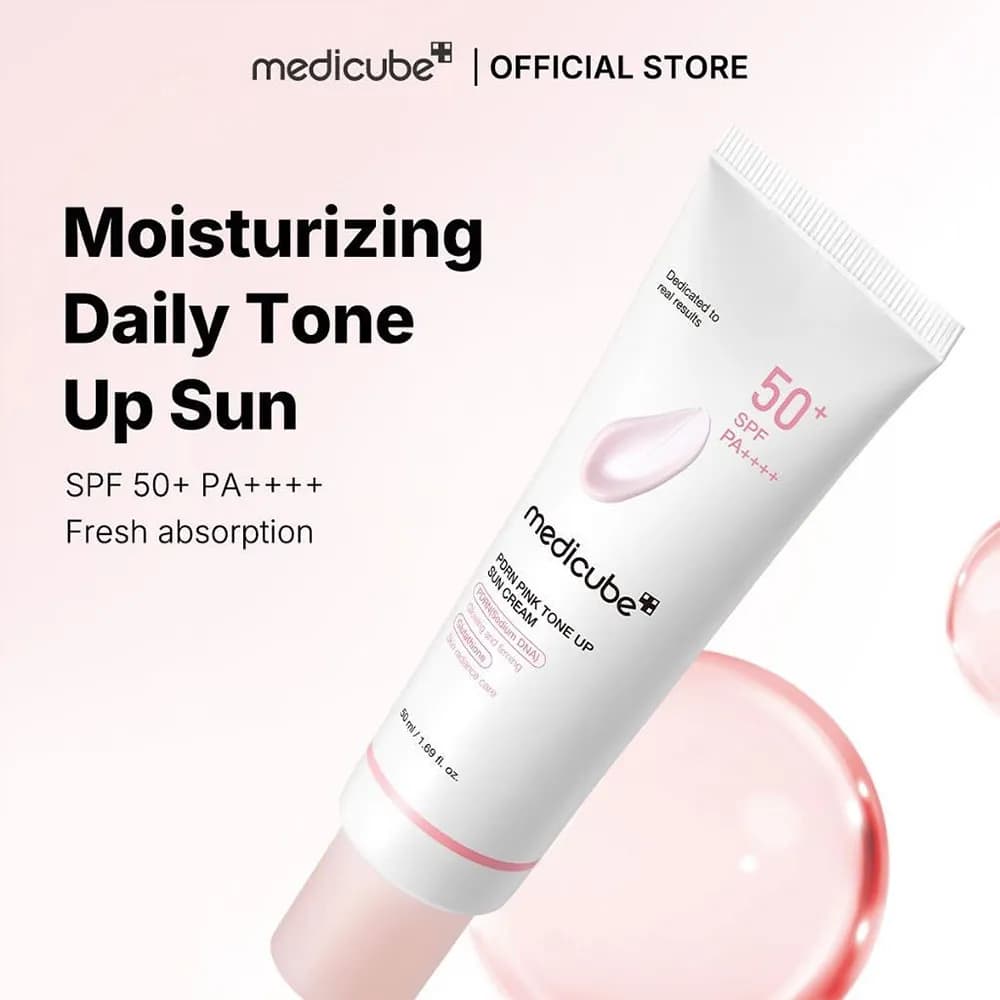 ضدافتاب تون آپ جوانساز و روشن کننده مدی کیوب medicube PDRN Pink Tone Up Sun Cream — تصویر ۹