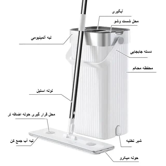 ست سطل و زمین شوی دبلیو اس مدل تبلتی کد 990 — تصویر ۷