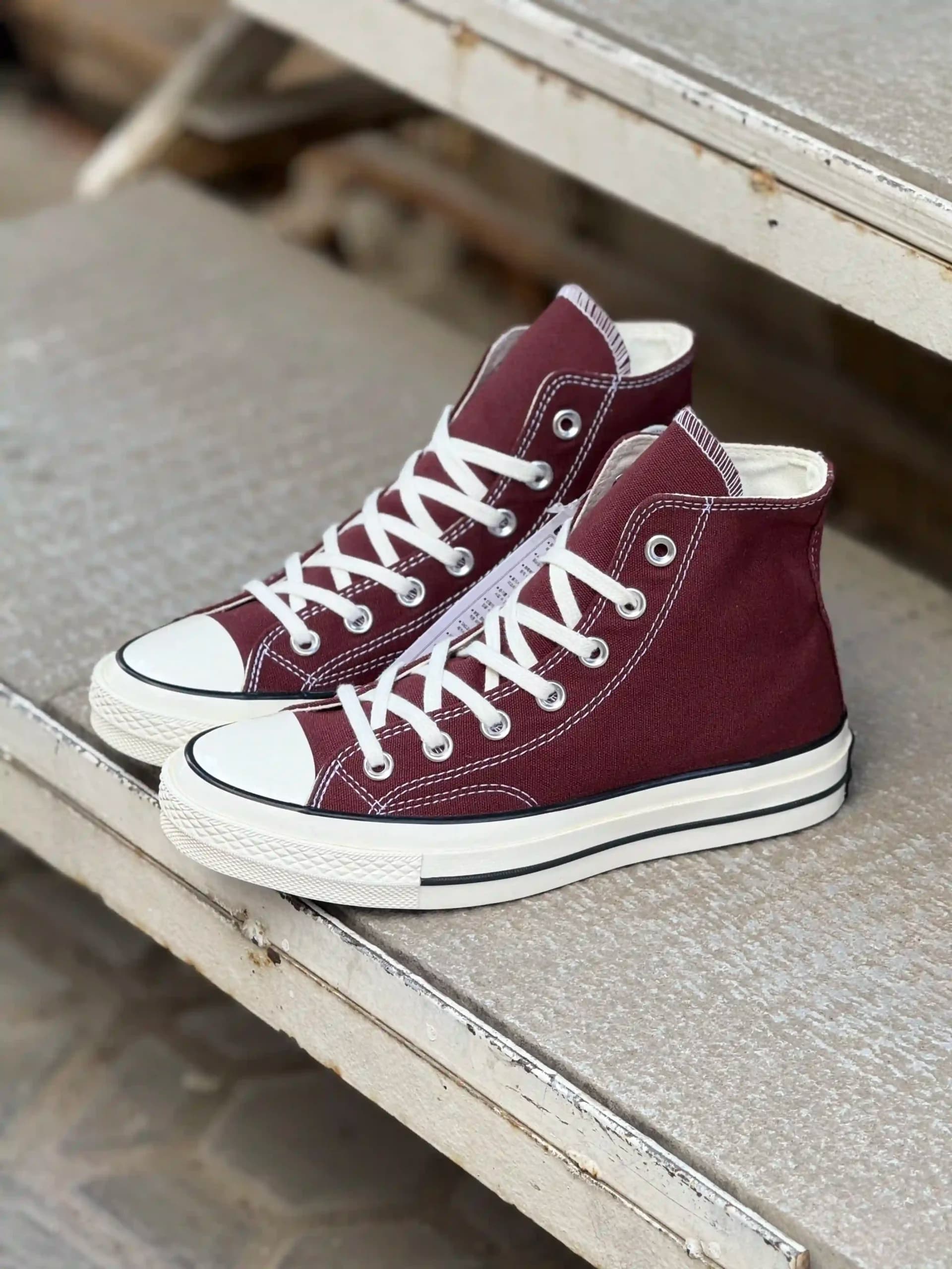 کانورس ساقدار زرشکی (شرابی) – Converse Chuck 70 high burgundy (wine) — تصویر ۴