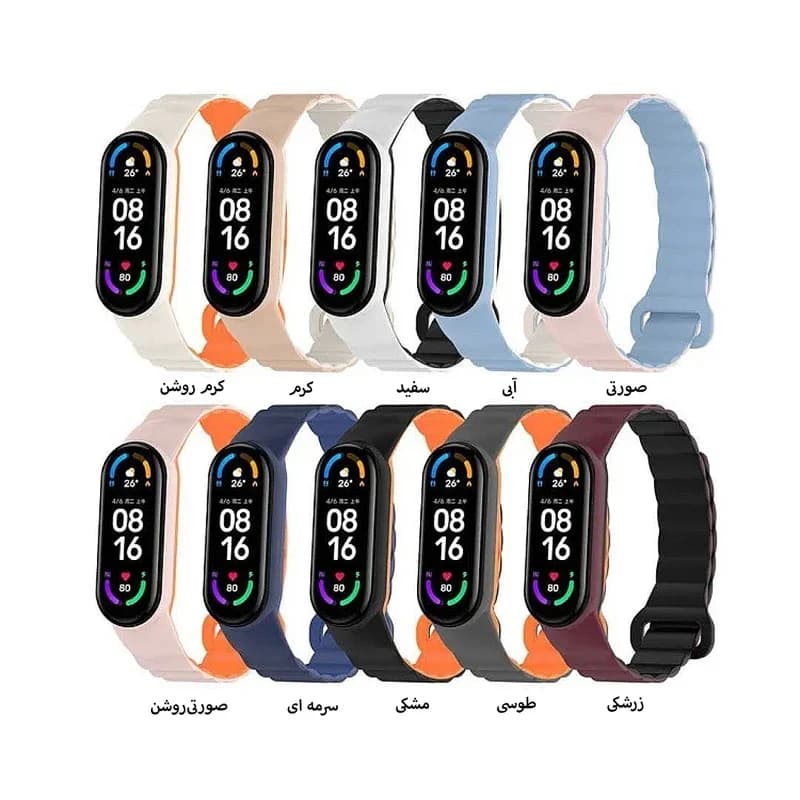 بند سیلیکونی مگنتی پین فلزی Xiaomi Smart Band 8 15mm — تصویر ۷