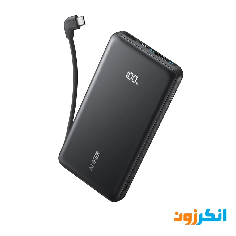 پاوربانک 10000 میلی آمپر انکر با توان 22.5 وات و کابل داخلی مدل A110D — تصویر ۲