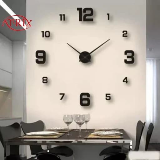 ساعت دیواری آتریکس مدل لیدا کد s006 رنگ مشکی