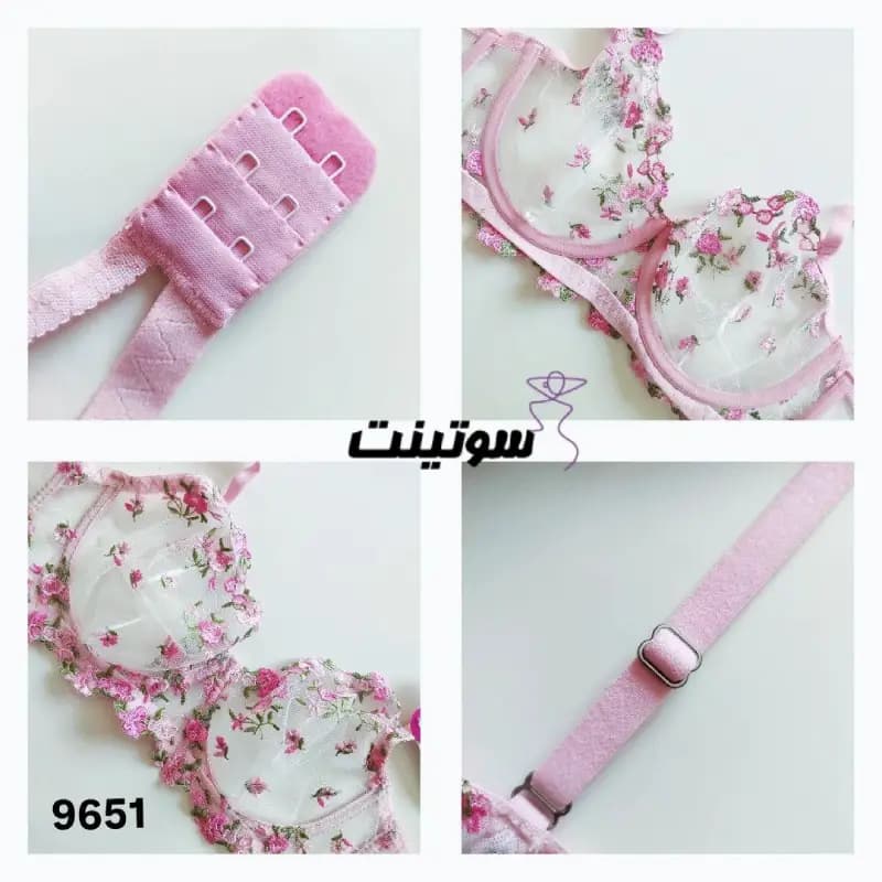 ست شورت و سوتین توری فانتزی گلدار هانیس 9651 — تصویر ۸