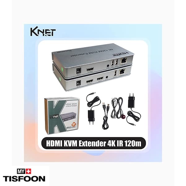 توسعه دهنده KVM HDMI روی کابل شبکه ۱۲۰ متر کی نت مدل K-EXKHD120 — تصویر ۳
