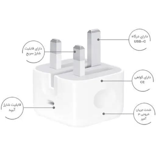 کلگی شارژر آیفون اورجینال چین 20W — تصویر ۶