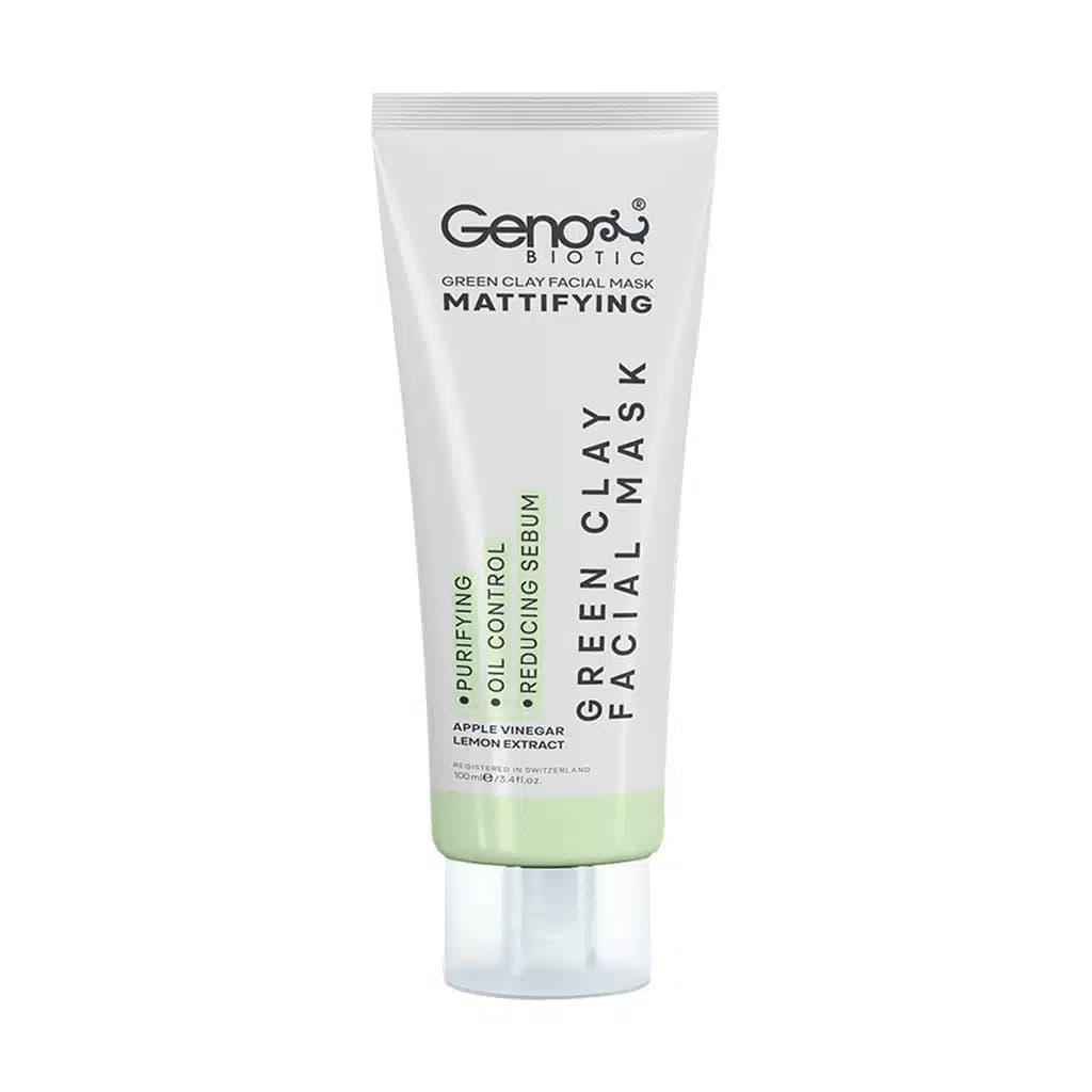 ماسک خاک رس سبز صورت و گردن ژنوبایوتیک 100 میلیلیتر GenoBiotic — تصویر ۳