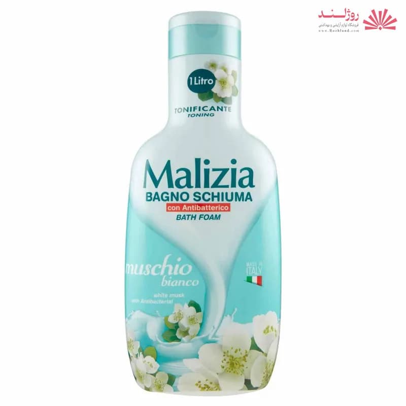 شامپو بدن مالزیا Malizia حاوی عصاره مشک سفید و آنتی باکتریال حجم 1 لیتر — تصویر ۵