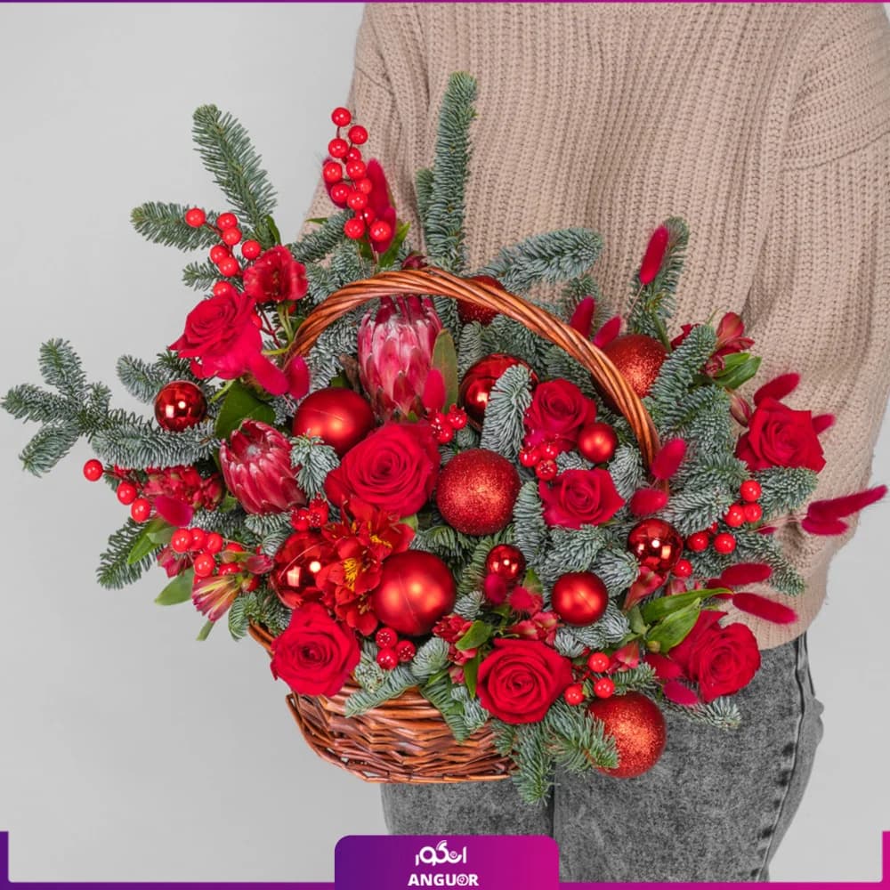 سبد گل کریسمس روشن (سال نو میلادی)
