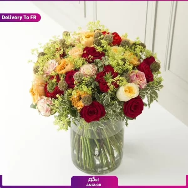 دسته گل رنگ عاشقانه (تحویل در فرانسه) — تصویر ۵