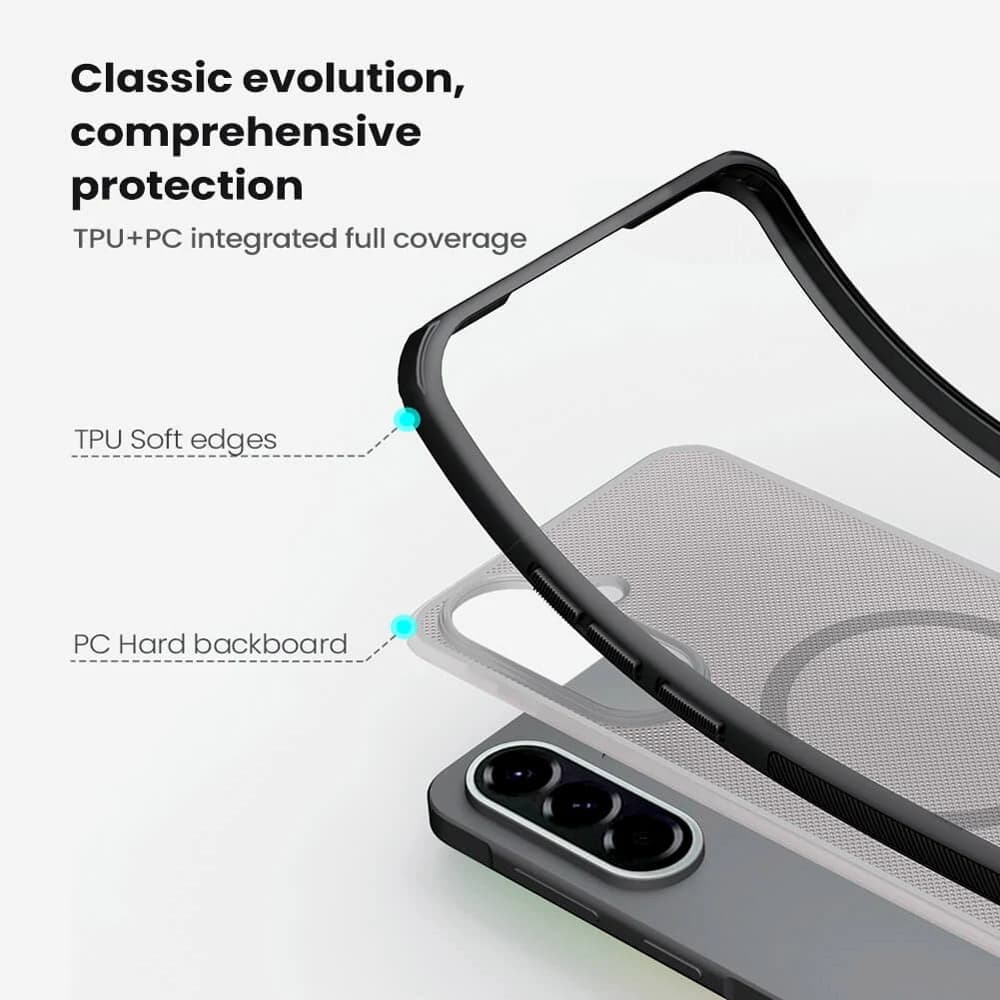 قاب ضدضربه دودی مگنتی Galaxy A57 مارک نیلکین مدل Super Frosted Shield Pro Clear Magnetic — تصویر ۱۲