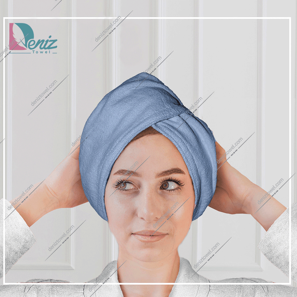 حوله سر طرح ساده مدل کلاه پیچ رنگ نقرابی تیره — تصویر ۲