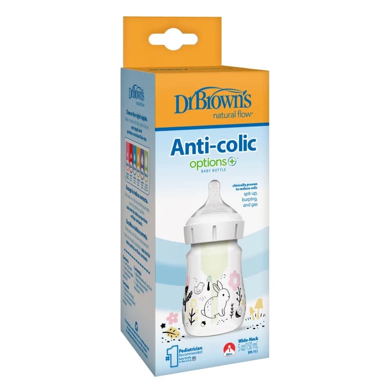 شیشه شیر طلقی ۱۵۰ میل آپشن پلاس عریض دکتر براونز طرح زرافه و فیل we51008-intx Dr Brown’s — تصویر ۹