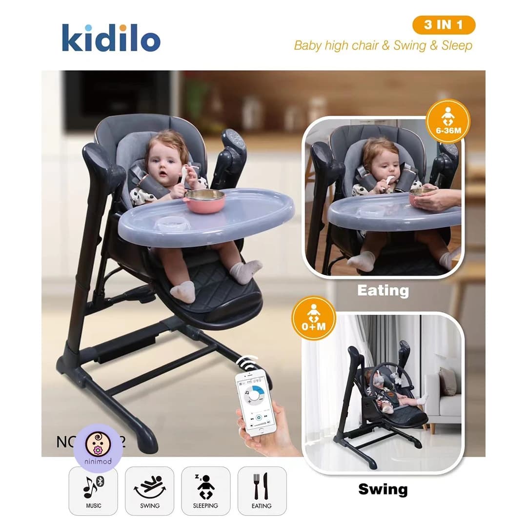 صندلی غذا تاب شو برقی مدل TY02 برند کیدیلو kidilo (سه کاره) — تصویر ۸