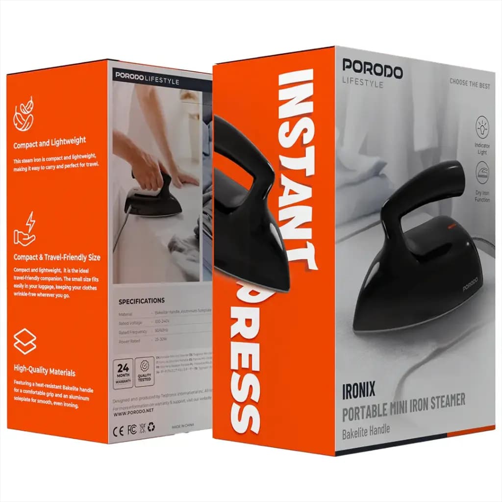 اتو بخار مسافرتی پرودو مدل Ironix Mini Steamer PDLFST227SBK — تصویر ۷