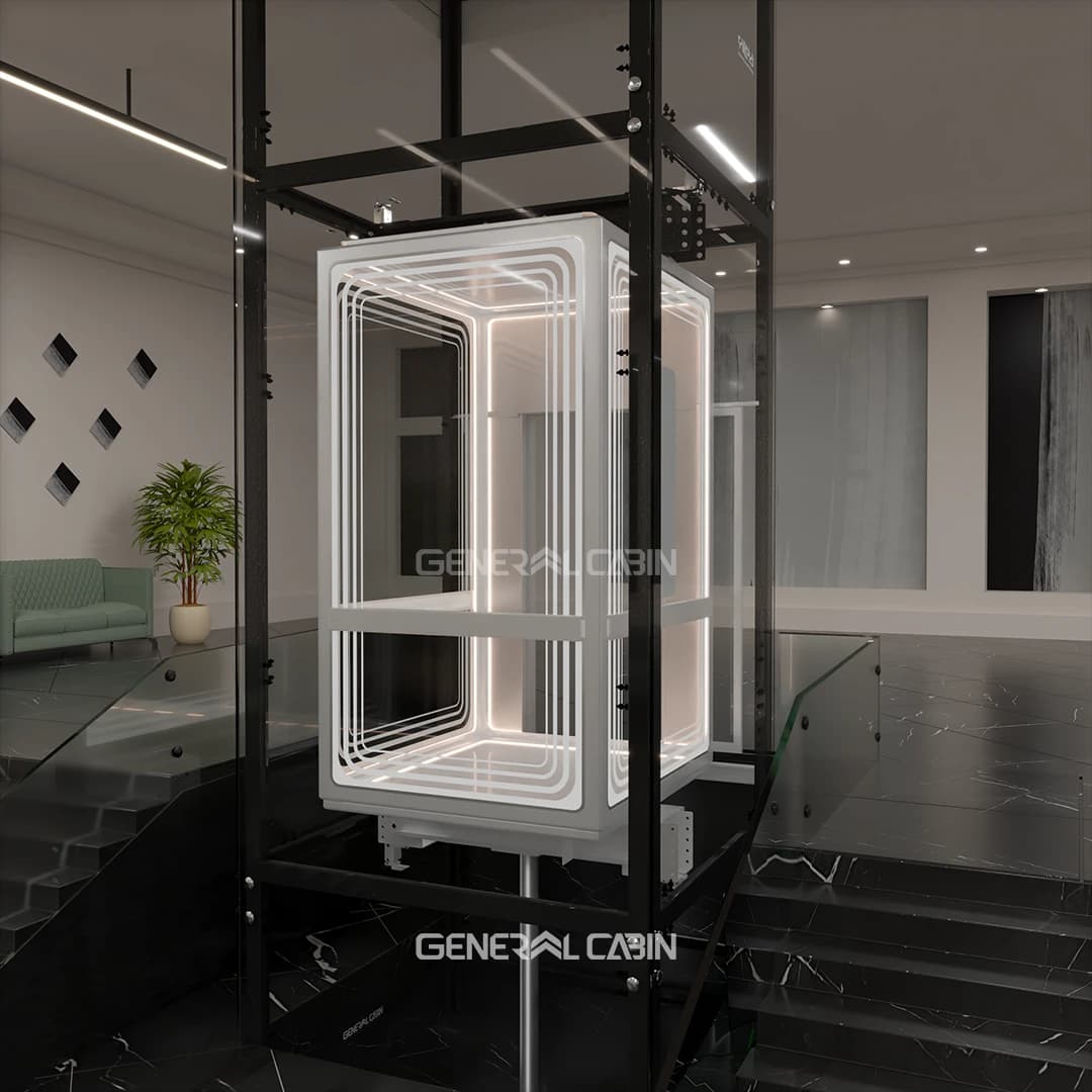 کابین آسانسور شیشه ای جنرال کابین مدل Zaha Glass — تصویر ۱۰