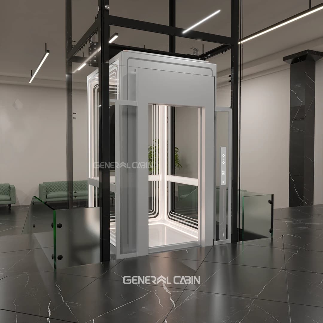 کابین آسانسور شیشه ای جنرال کابین مدل Zaha Glass — تصویر ۱۱