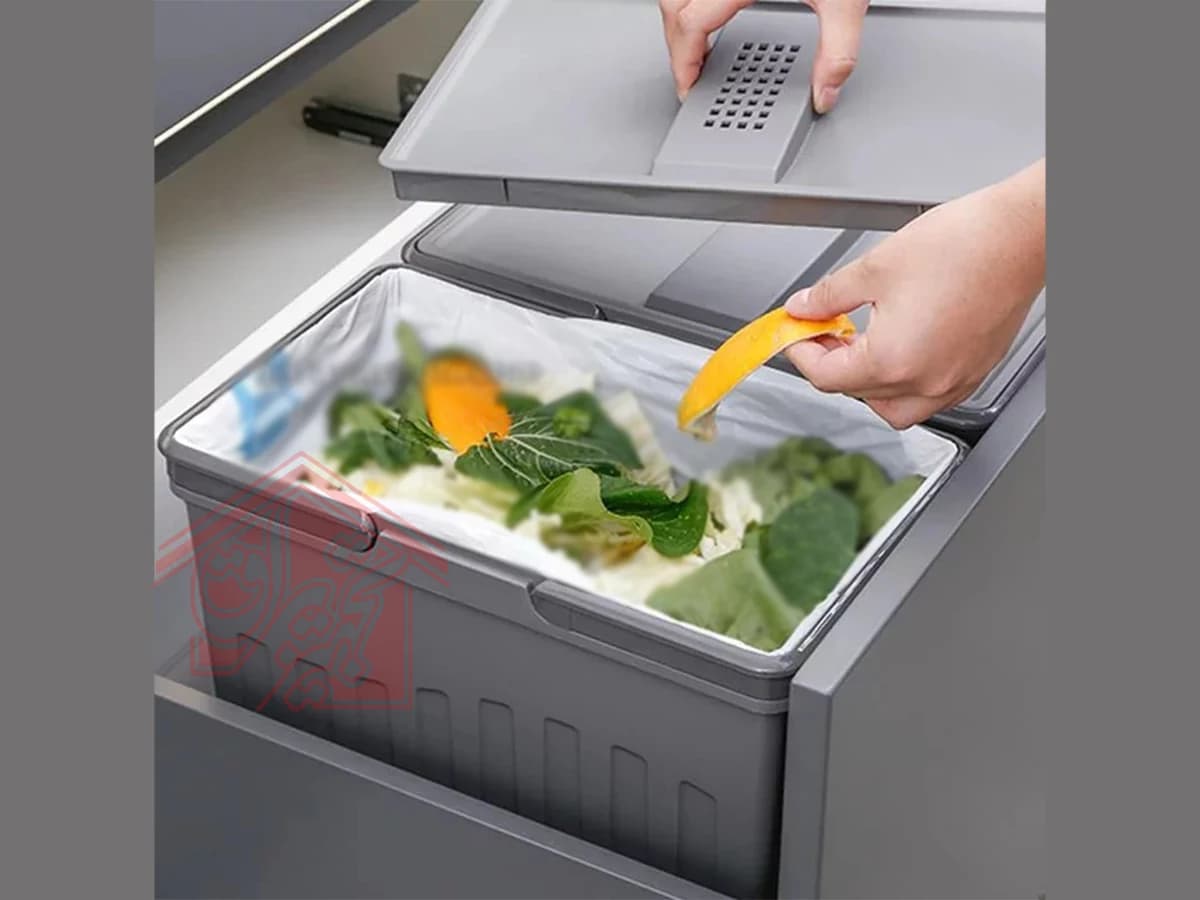 سطل زباله داخل کابینتی سه مخزن ملونی مدل easy fit 9038 — تصویر ۷