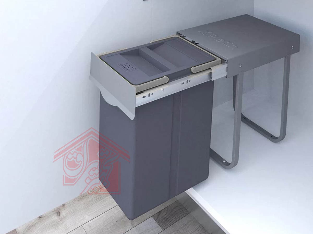 سطل زباله کابینتی تک مخزنه 20 لیتری پلاتین مدل 3611 — تصویر ۳