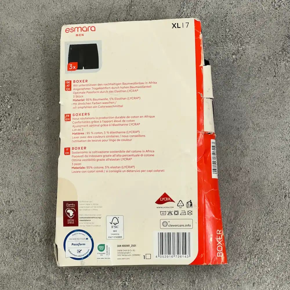 پک 3 عددی باکسر مردانه اسمارا مشکی سایز XL — تصویر ۵