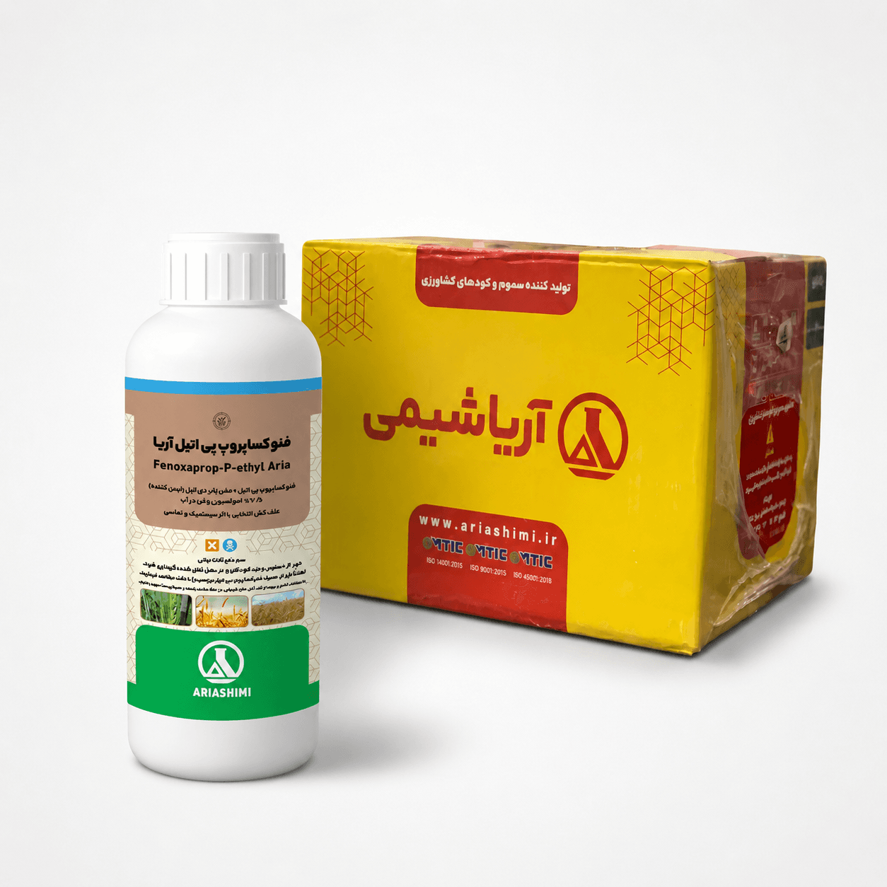 علفکش پوماسوپر فنوکساپروپ پی اتیل ۷.۵٪ آریاشیمی بطری ۱ لیتری (فروش عمده – کارتن ۱۲ عددی)