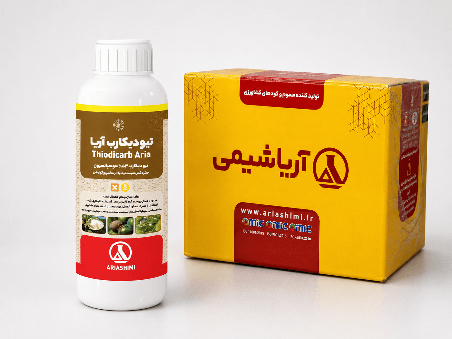حشرهکش تئودیکارب آریاشیمی ۵۳٪ SC لیتری (فروش عمده – کارتن ۱۲ عددی) — تصویر ۴