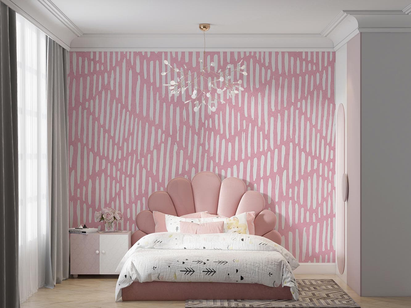 کاغذ دیواری دخترانه هندسی M10218900