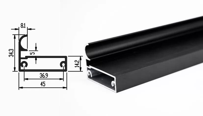 پروفیل درب کمد و کابینت مدل آمریکن استایل رنگ مشکی مات فانتونی i320 تا i329 — تصویر ۱۲