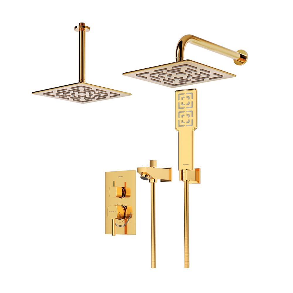 شیر حمام توکار شودر مدل رومر BRASS تیپ 4 — تصویر ۸