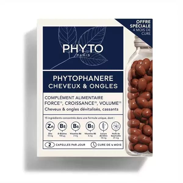 قرص مکمل تقویت کننده مو و ناخن فیتو فانر 120 عددی Phyto Phytophanere Food Supplement For Hair And Nails 120 Capsules — تصویر ۱۱