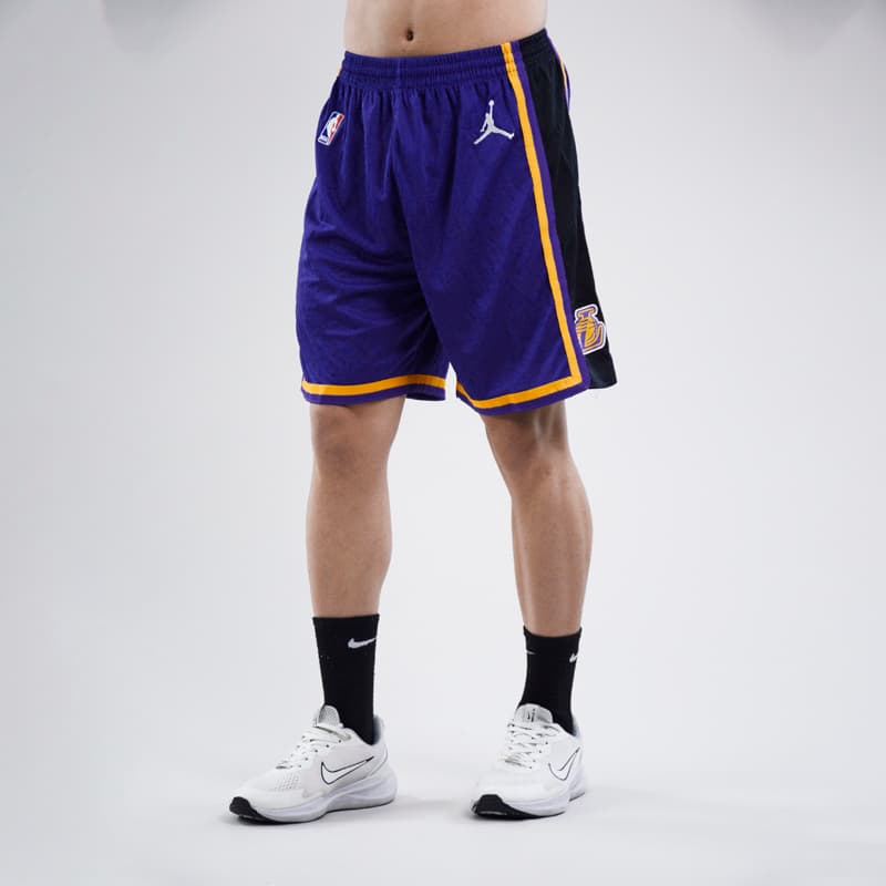 ست رکابی و شلوارک بسکتبالی لیکرز مدل Jordan-DRI FIT-4L1123 بنفش — تصویر ۶