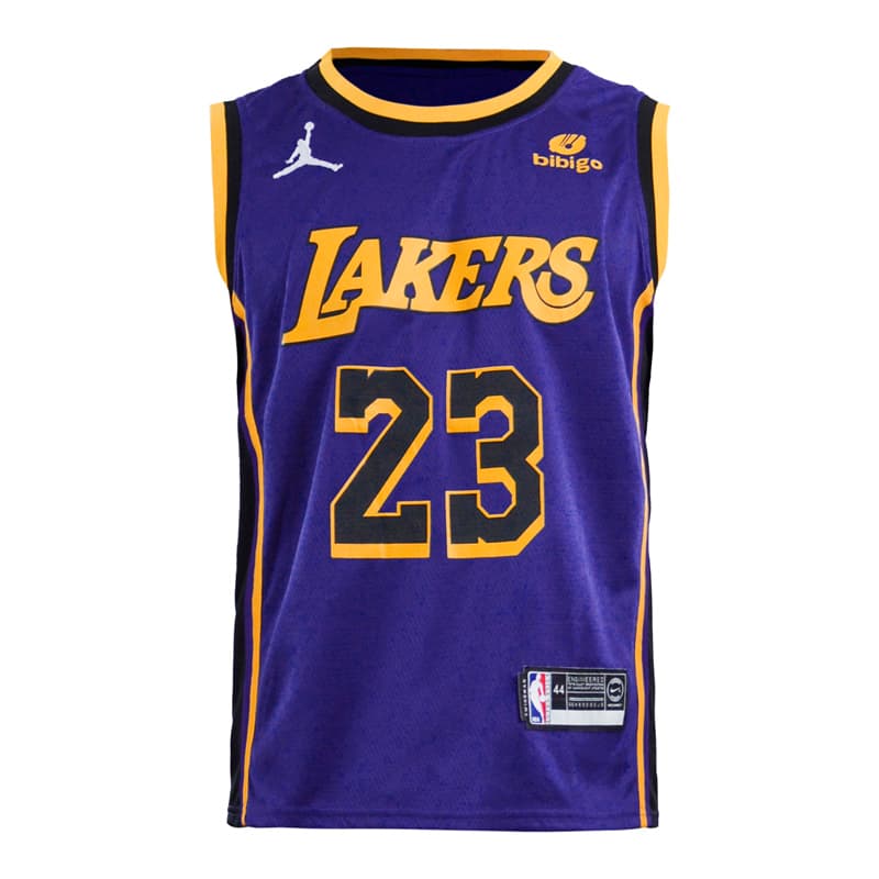 ست رکابی و شلوارک بسکتبالی لیکرز مدل Jordan-DRI FIT-4L1123 بنفش — تصویر ۷