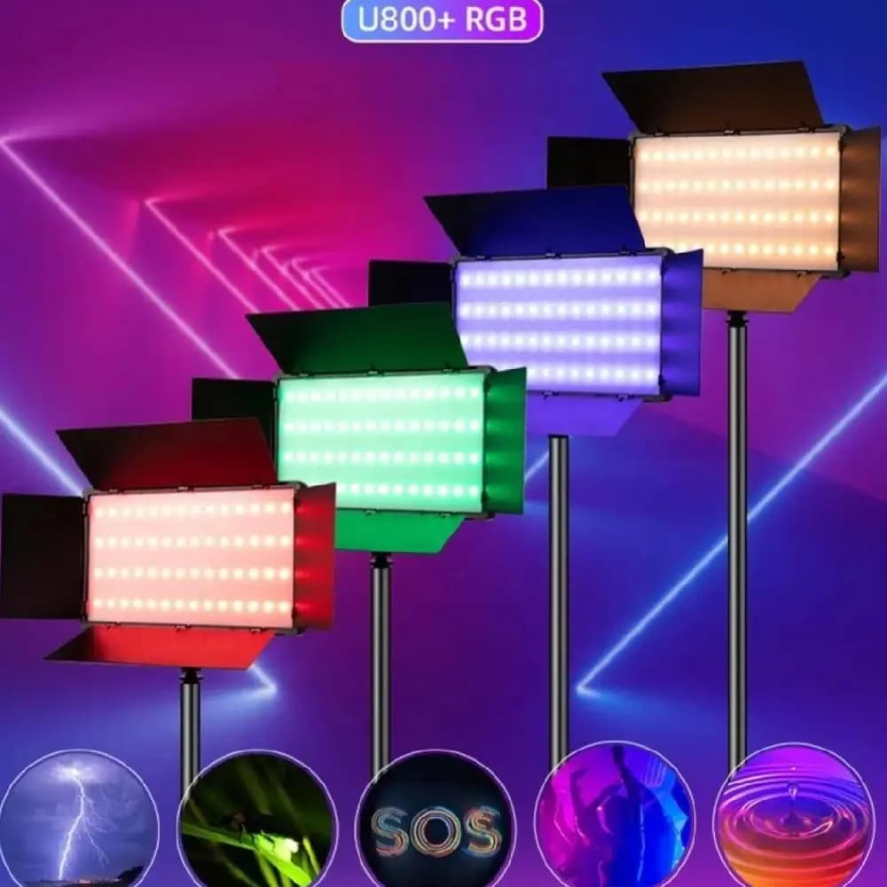 پنل نور ثابت Professional LED U800 RGB همراه 2 عدد باتری — تصویر ۱۰