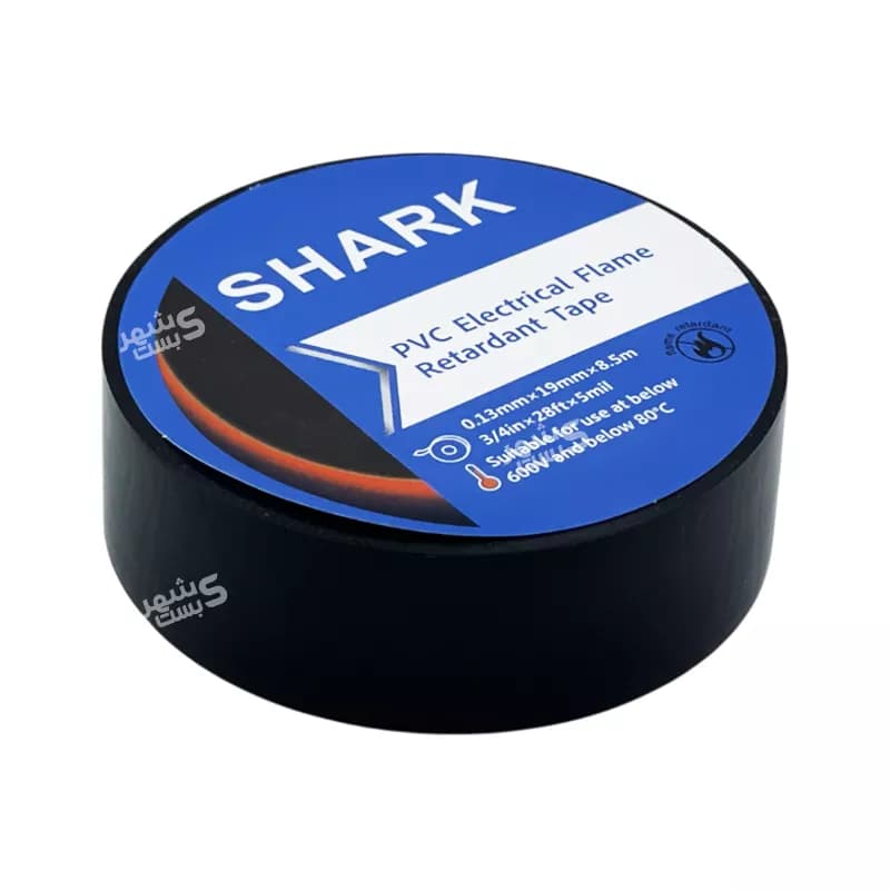 چسب برق مشکی نسوز 9 یارد برند شارک (SHARK)