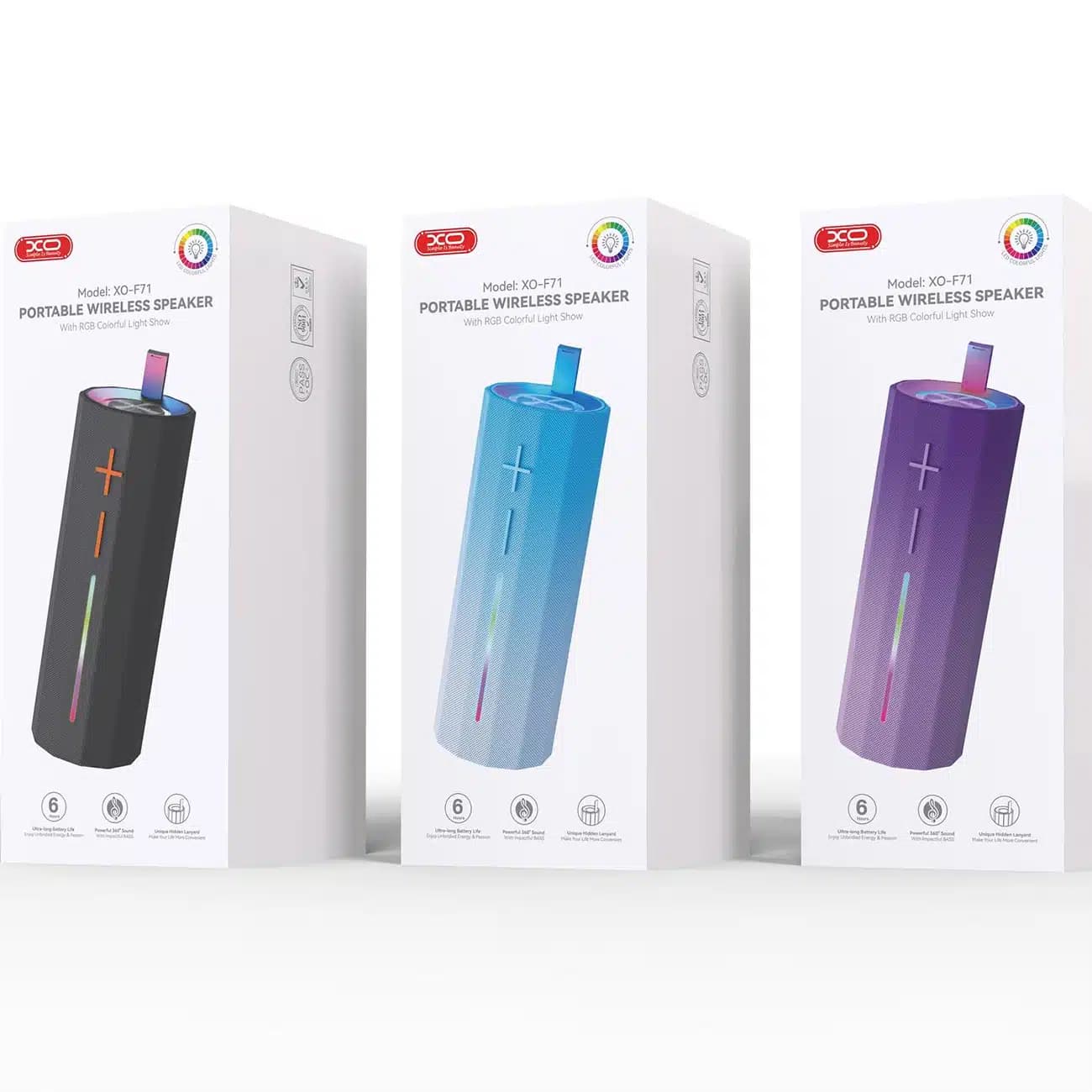اسپیکر بلوتوثی ایکس او XO مدل F71 با نورپردازی RGB — تصویر ۶