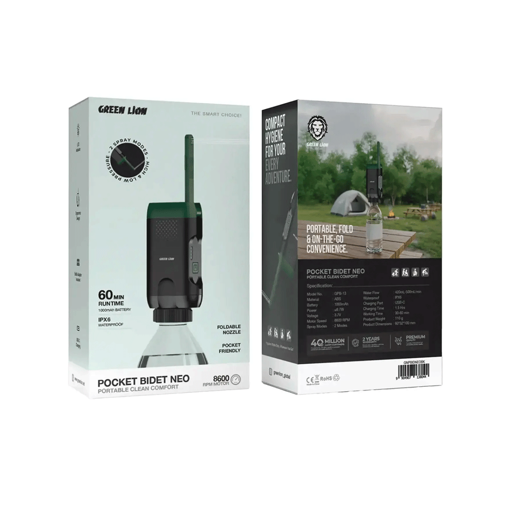 خودشور جیبی شارژی گرین لاین Green Lion مدل GPB-13 با نازل تاشو — تصویر ۱۰