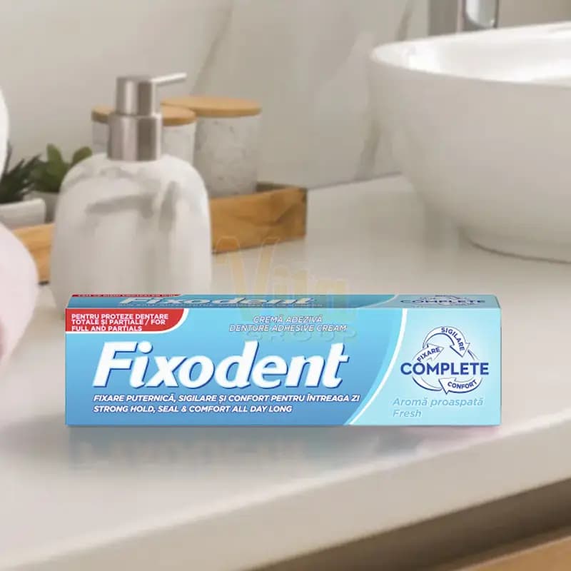 چسب دندان مصنوعی Fixodent Fresh فیکسودنت آبی — تصویر ۴
