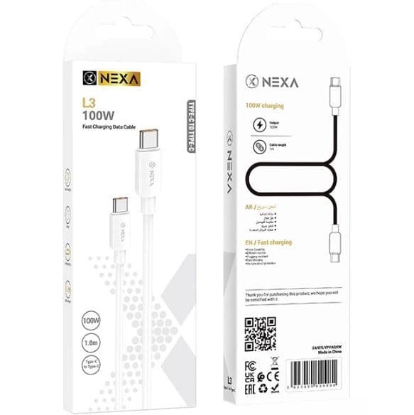 کابل فست شارژ و دیتا Type-Cبه Type-C نکسا مدل NEXA L3 100W طول 1 متر — تصویر ۷