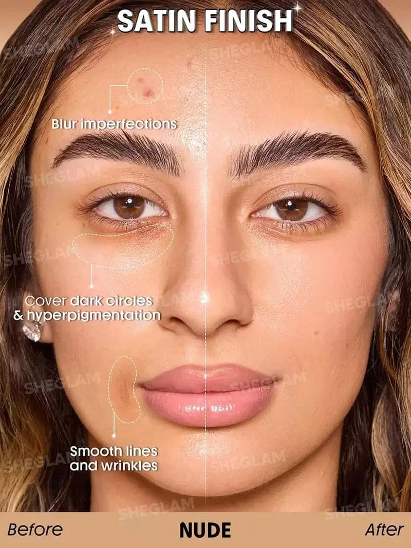 کرم پودر شیگلم مدل Skin Sync رنگ nude — تصویر ۸