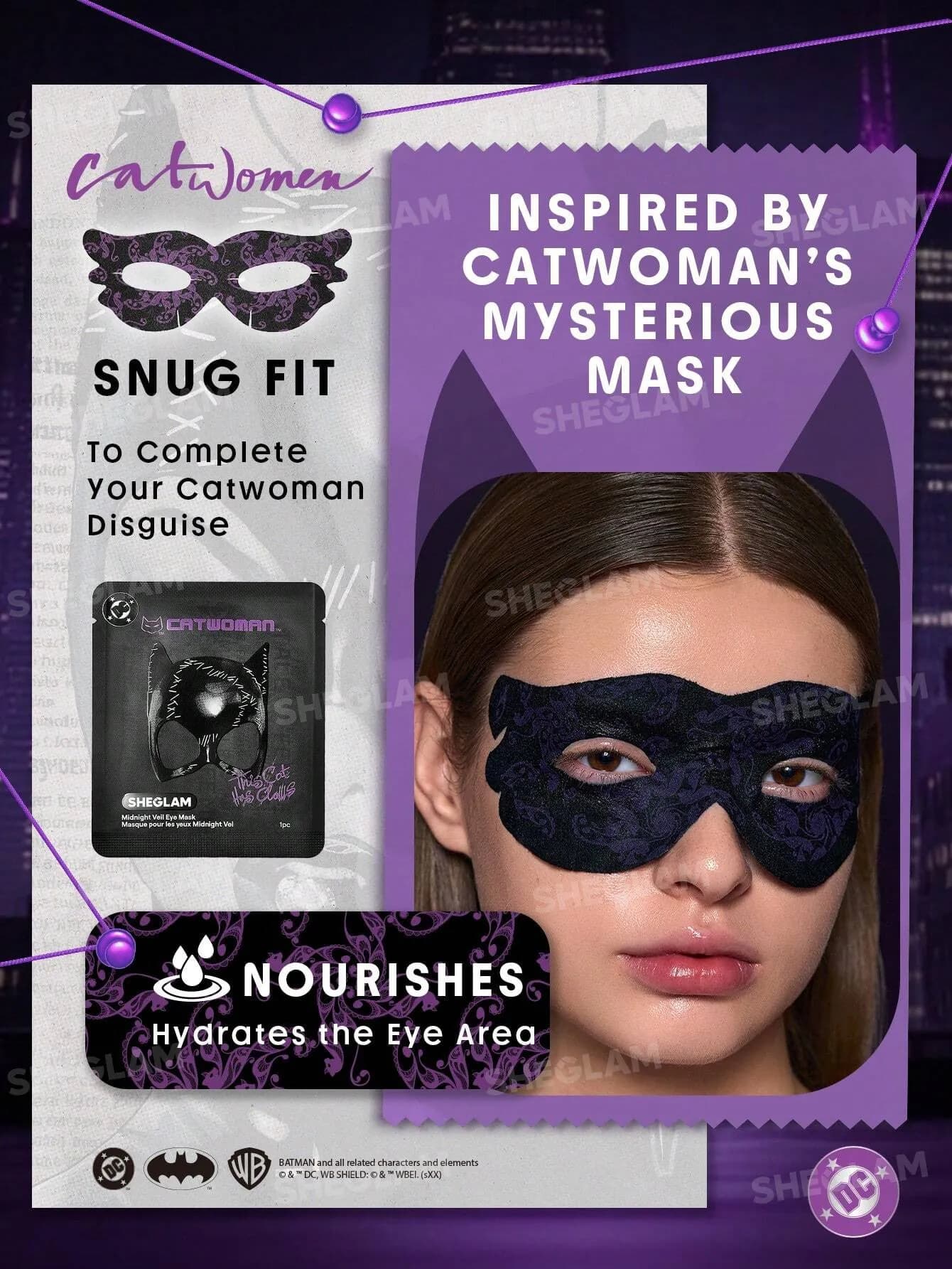 ماسک دور چشم آبرسان شیگلم مدل Cat Woman Midnight Veil بسته ده عددی — تصویر ۹