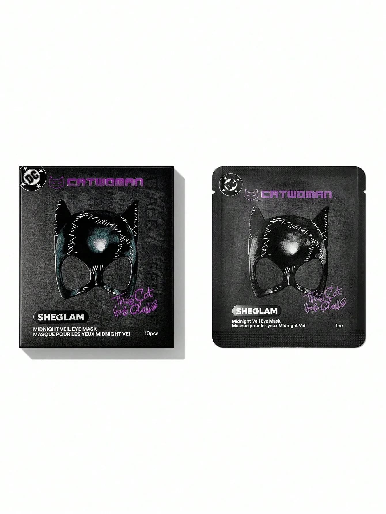 ماسک دور چشم آبرسان شیگلم مدل Cat Woman Midnight Veil بسته ده عددی