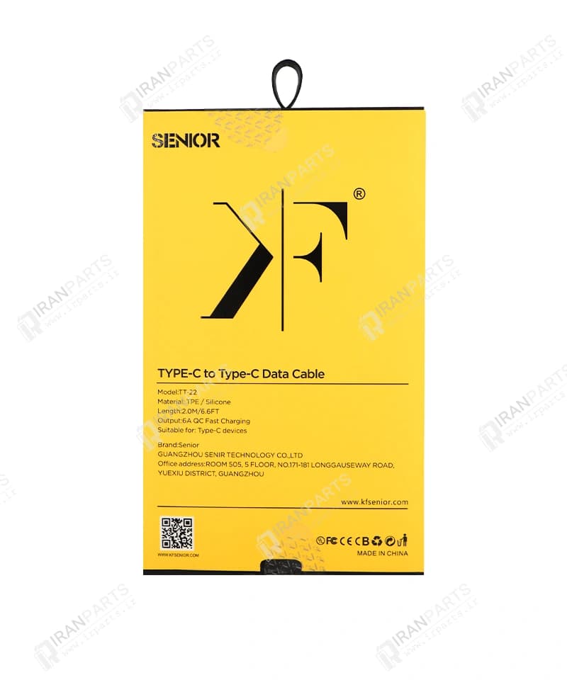 کابل شارژ 2 متری تایپ سی کی اف سنیور مدل KF TT-22 — تصویر ۴