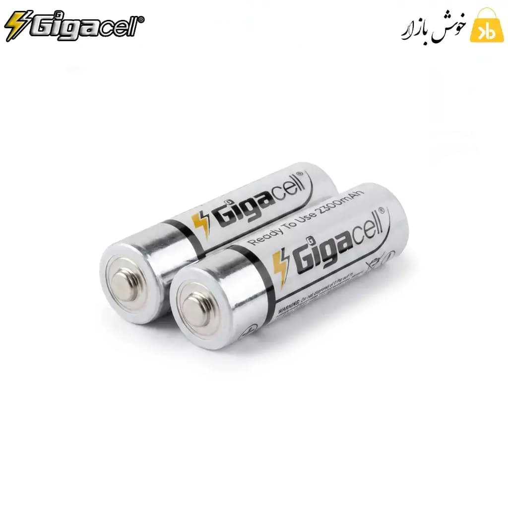 باتری شارژی قلمی گیگاسل ظرفیت 2300 میلی آمپر بسته 2 عددی — تصویر ۳