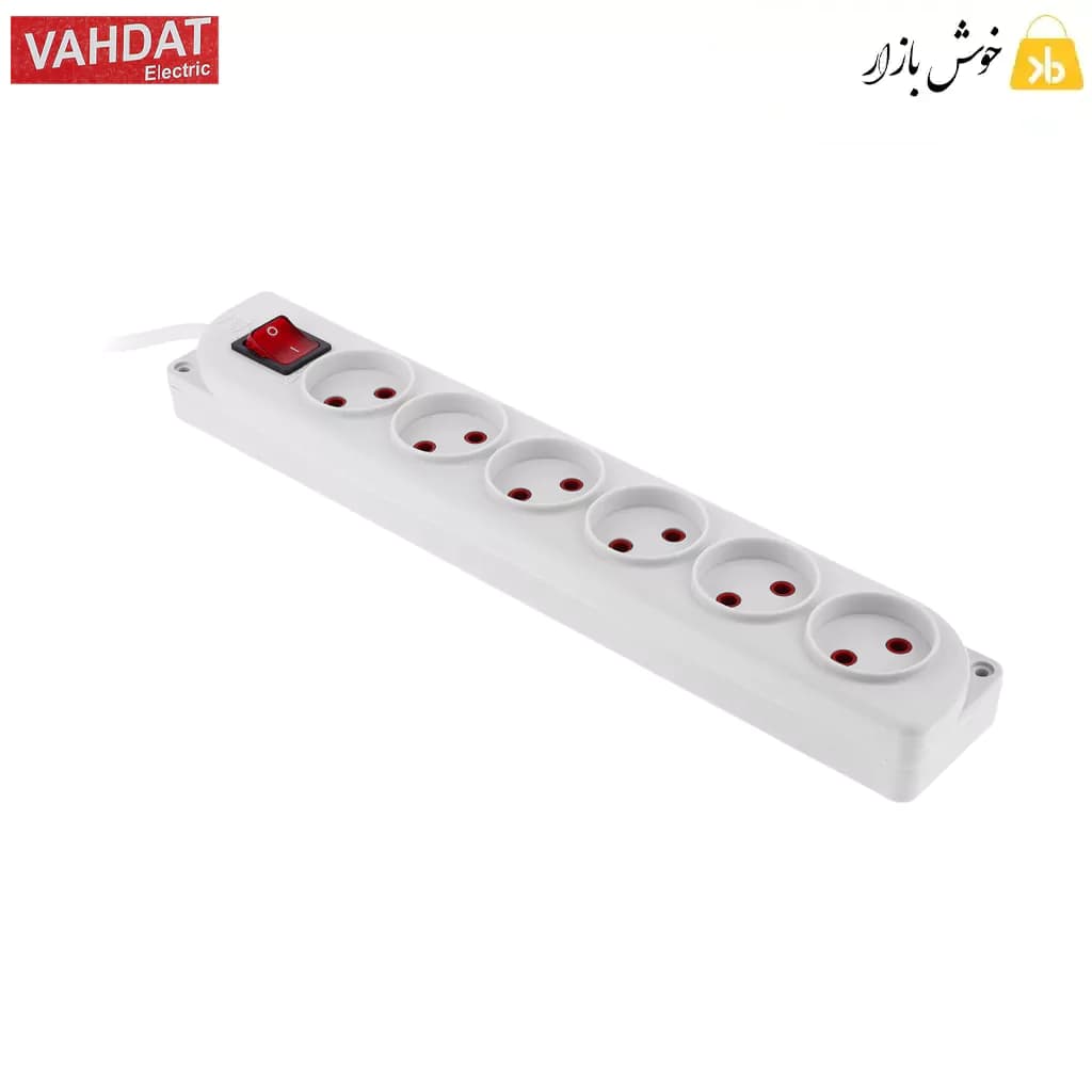 چندراهی برق وحدت الکتریک 6 خانه کلیددار بدون ارت (مغزی پلی آمید) — تصویر ۱۰