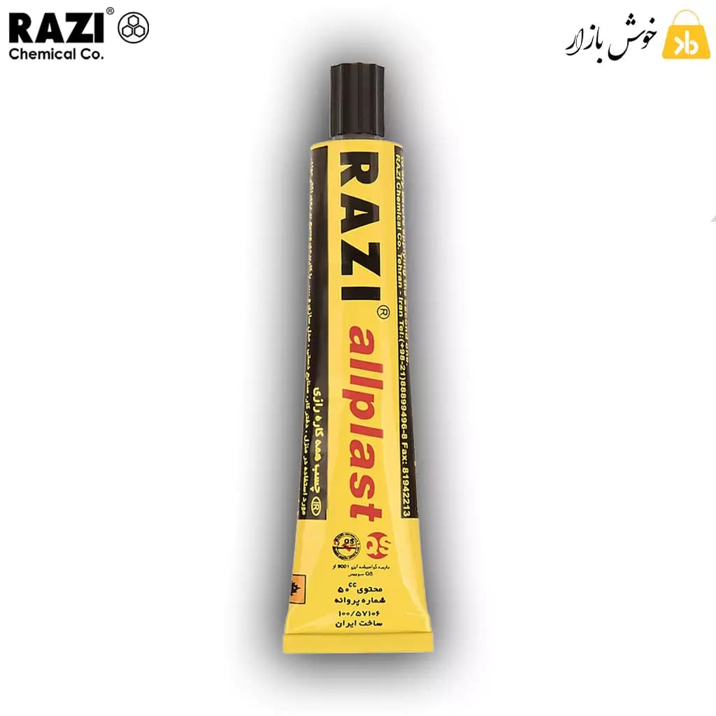 چسب همهکاره شفاف رازی مدل آلپلاست (Allplast) حجم 50 میلی لیتر