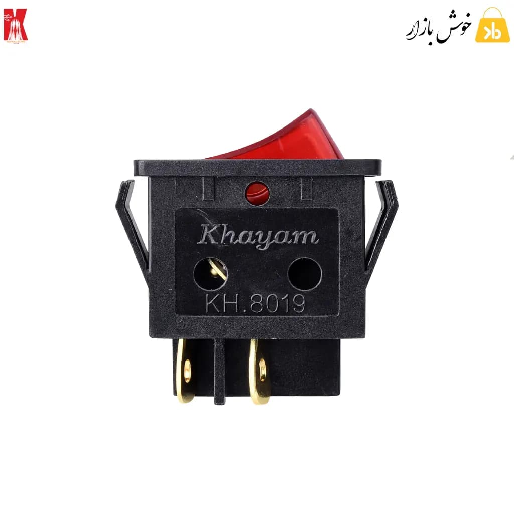 کلید راکر پهن چراغدار ۴ پایه خیام الکتریک مدل KH-8019 — تصویر ۷